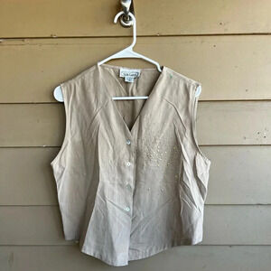 Silkland Beige Vest - Size 12 - Neutral, Stars